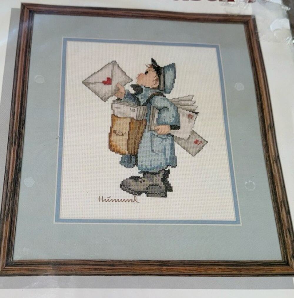 Vintage Needle Treasures Counted Cross Stitch Kit Hummel Postal Carrier Postman